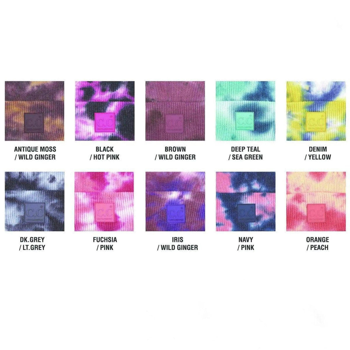 CC Tie Dye Adult Kid and Baby Winter Beanies Hats - Truly Contagious