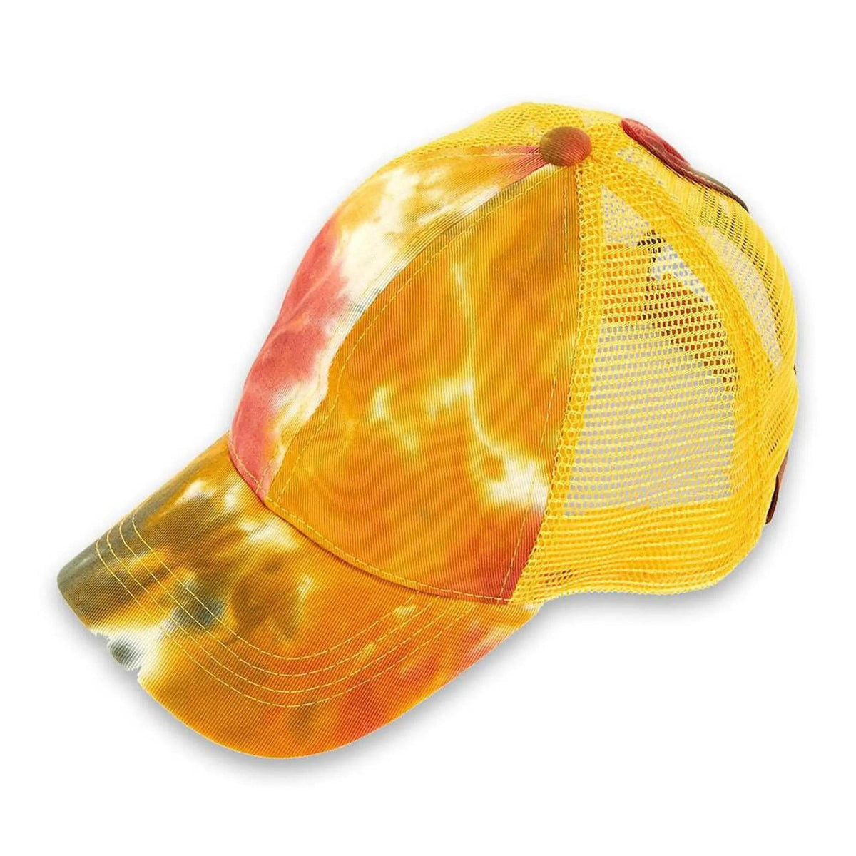 CC Tie - Dye Messy Bun Pony Cap Women, Teens and Kids Trucker Hats - Truly Contagious