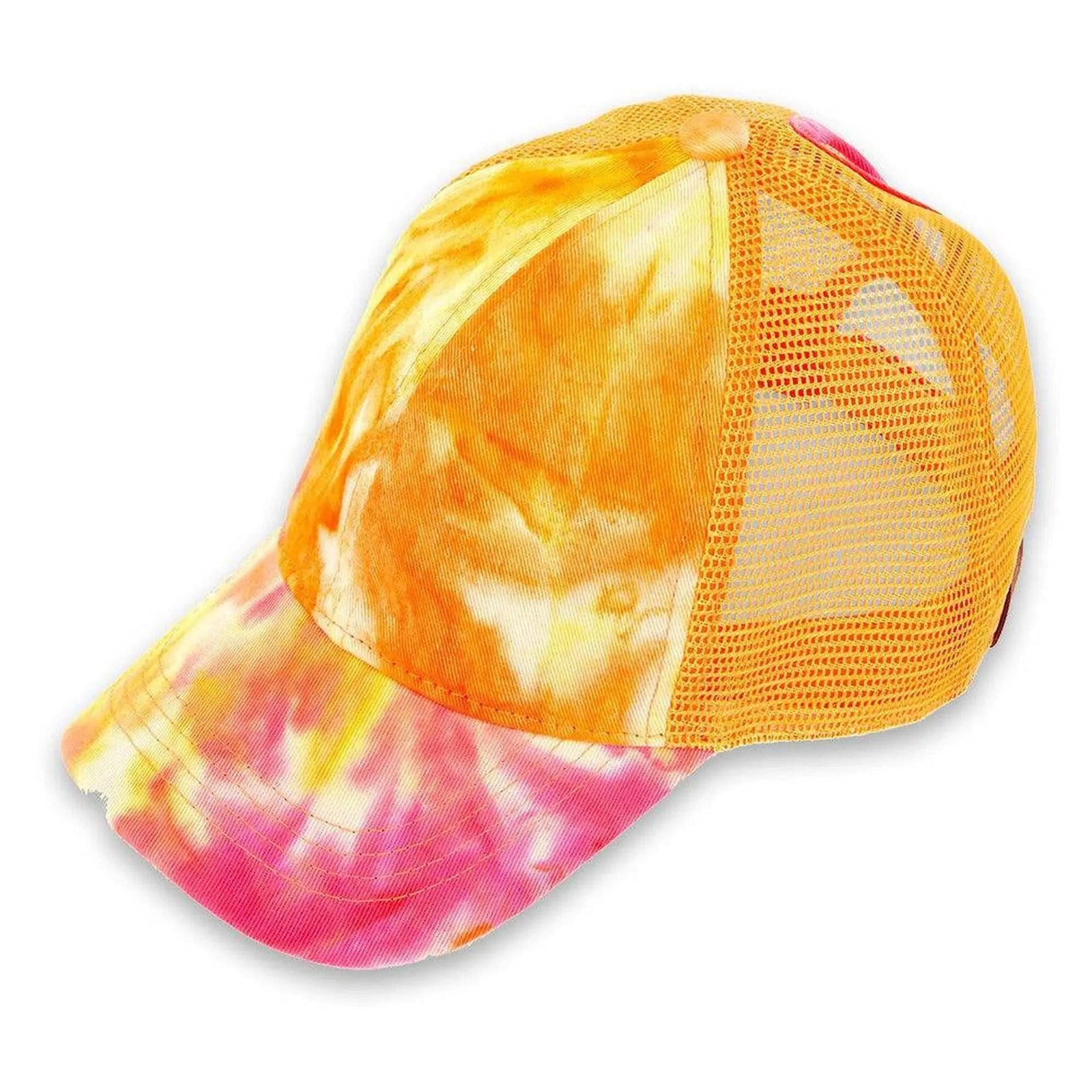 CC Tie - Dye Messy Bun Pony Cap Women, Teens and Kids Trucker Hats - Truly Contagious