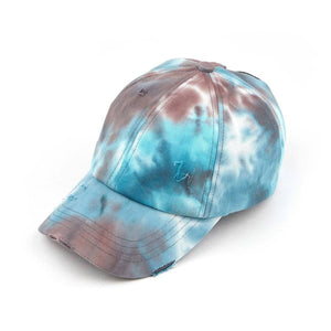 CC Tie - Dye Pony Cap | Criss - Cross Elastic - Truly Contagious