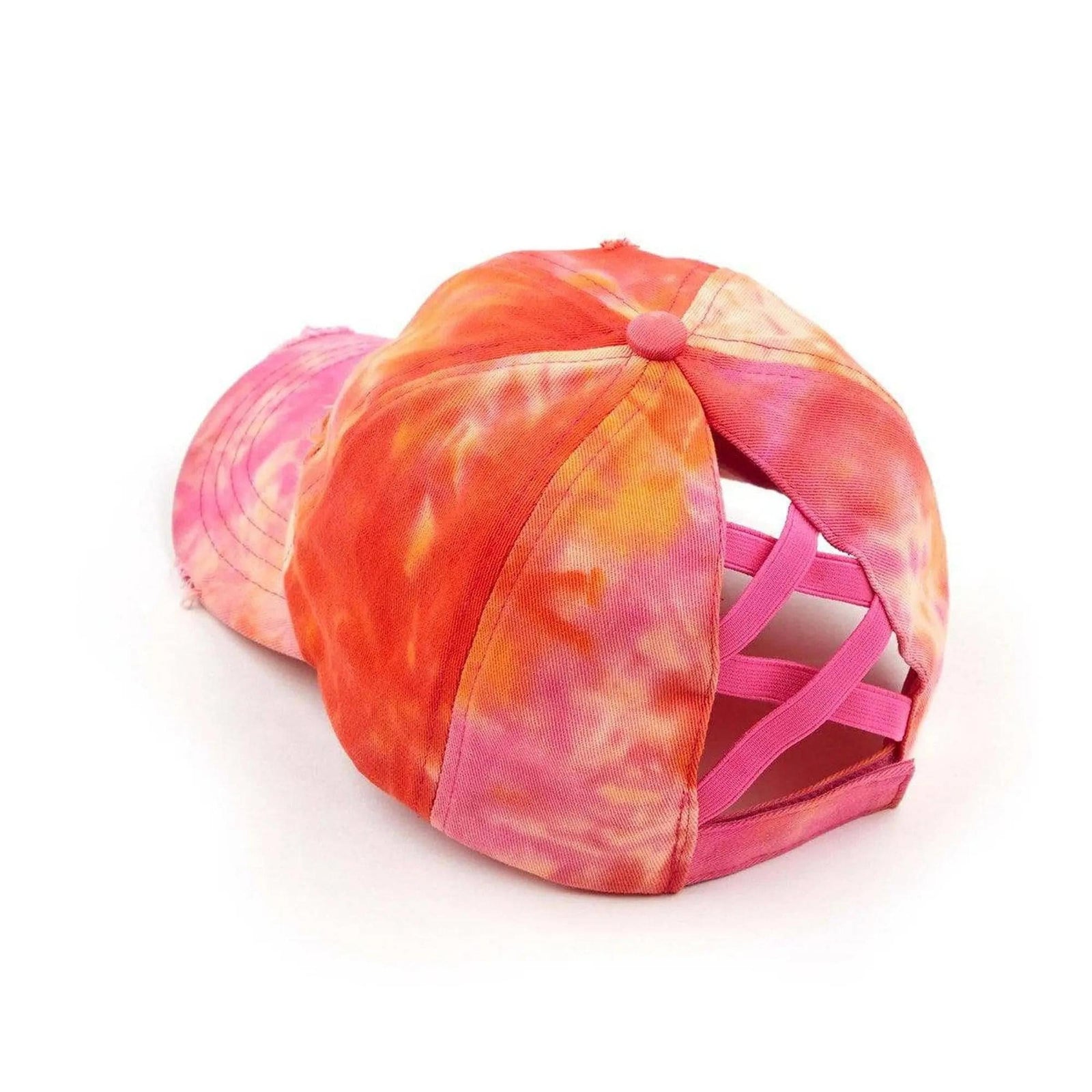 CC Tie - Dye Pony Cap | Criss - Cross Elastic - Truly Contagious