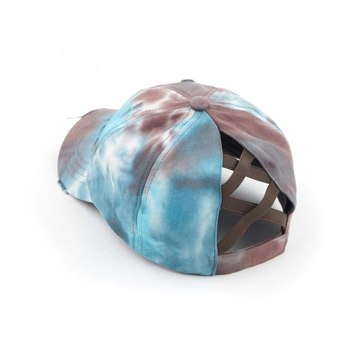 CC Tie - Dye Pony Cap | Criss - Cross Elastic - Truly Contagious