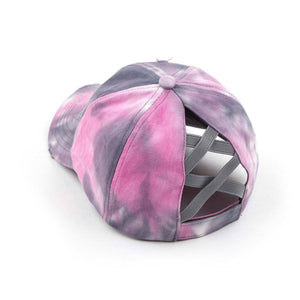 CC Tie - Dye Pony Cap | Criss - Cross Elastic - Truly Contagious