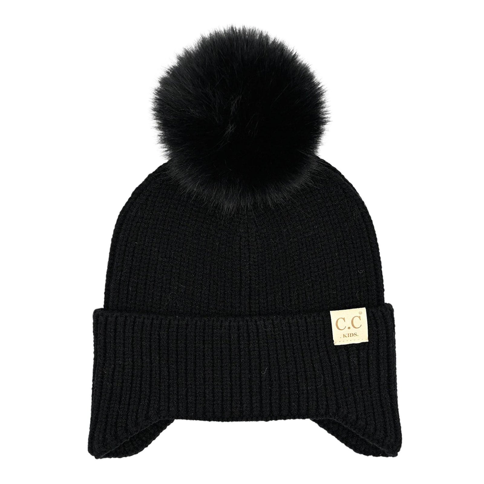 CC Toasty and Warm Pom Ear Flap Kids Beanie - Truly Contagious