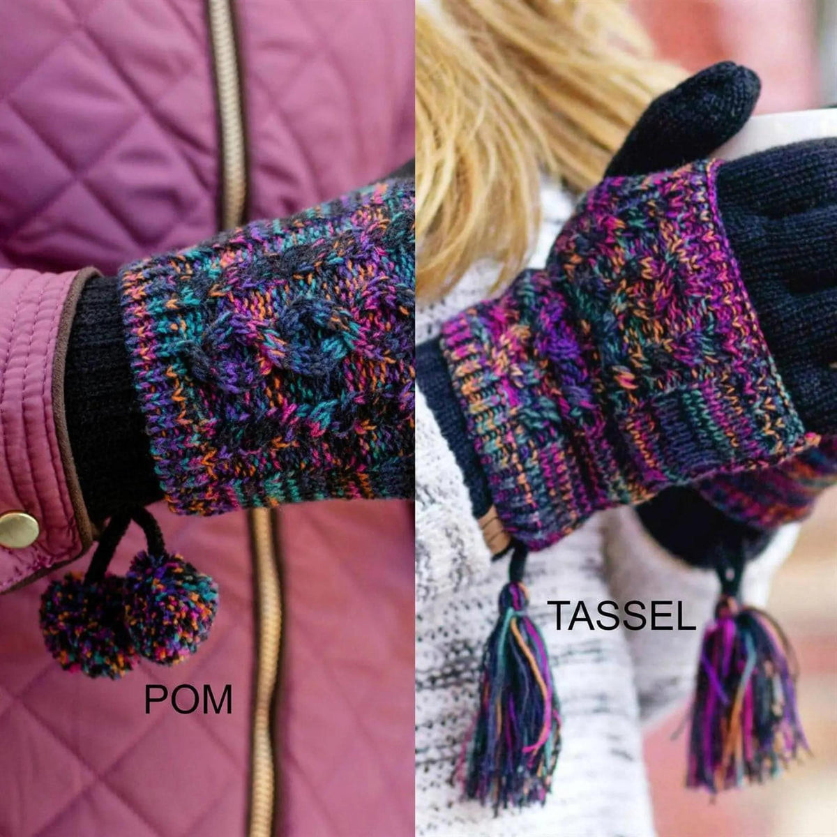CC Touchscreen Glove w/ Cuff & Pom - Truly Contagious