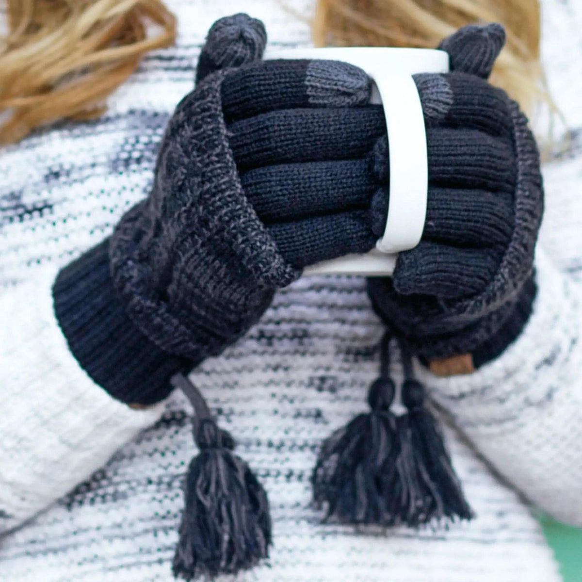 CC Touchscreen Glove w/ Cuff & Pom - Truly Contagious