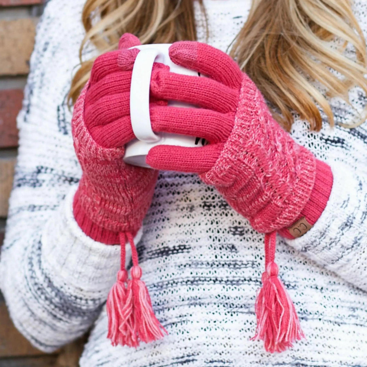 CC Touchscreen Glove w/ Cuff & Pom - Truly Contagious
