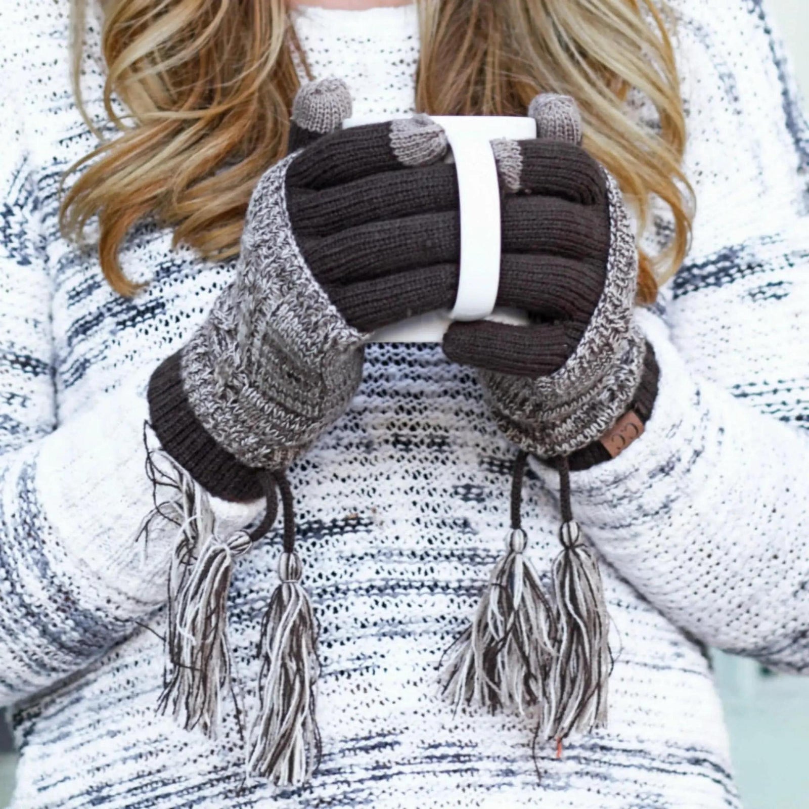 CC Touchscreen Glove w/ Cuff & Pom - Truly Contagious