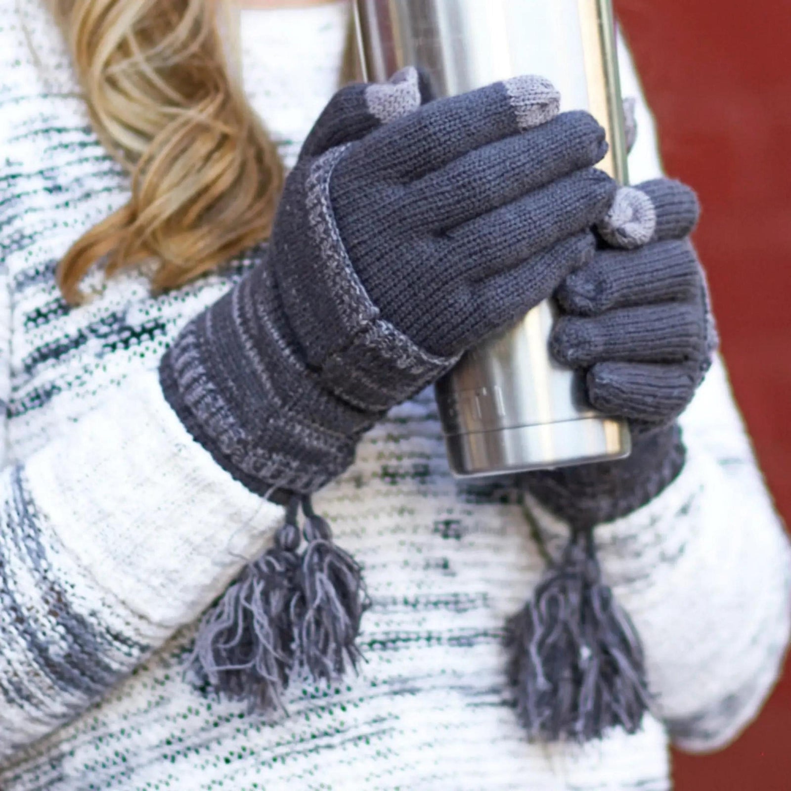 CC Touchscreen Glove w/ Cuff & Pom - Truly Contagious