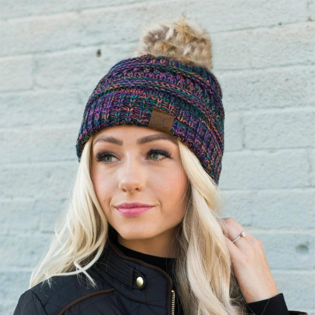 CC Trending 4 - Tone Beanie w/ Tan Pom - Truly Contagious
