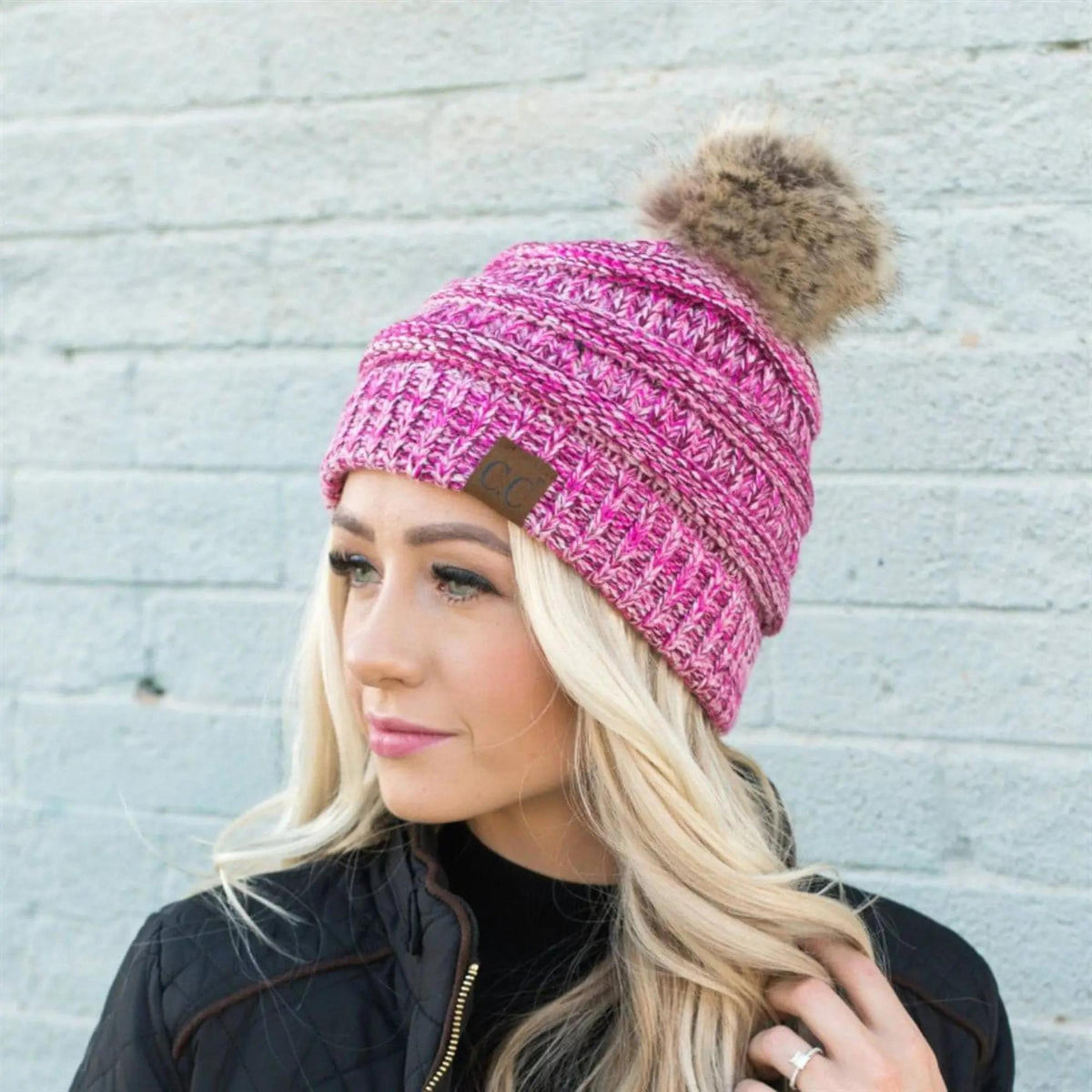 CC Trending 4 - Tone Beanie w/ Tan Pom - Truly Contagious