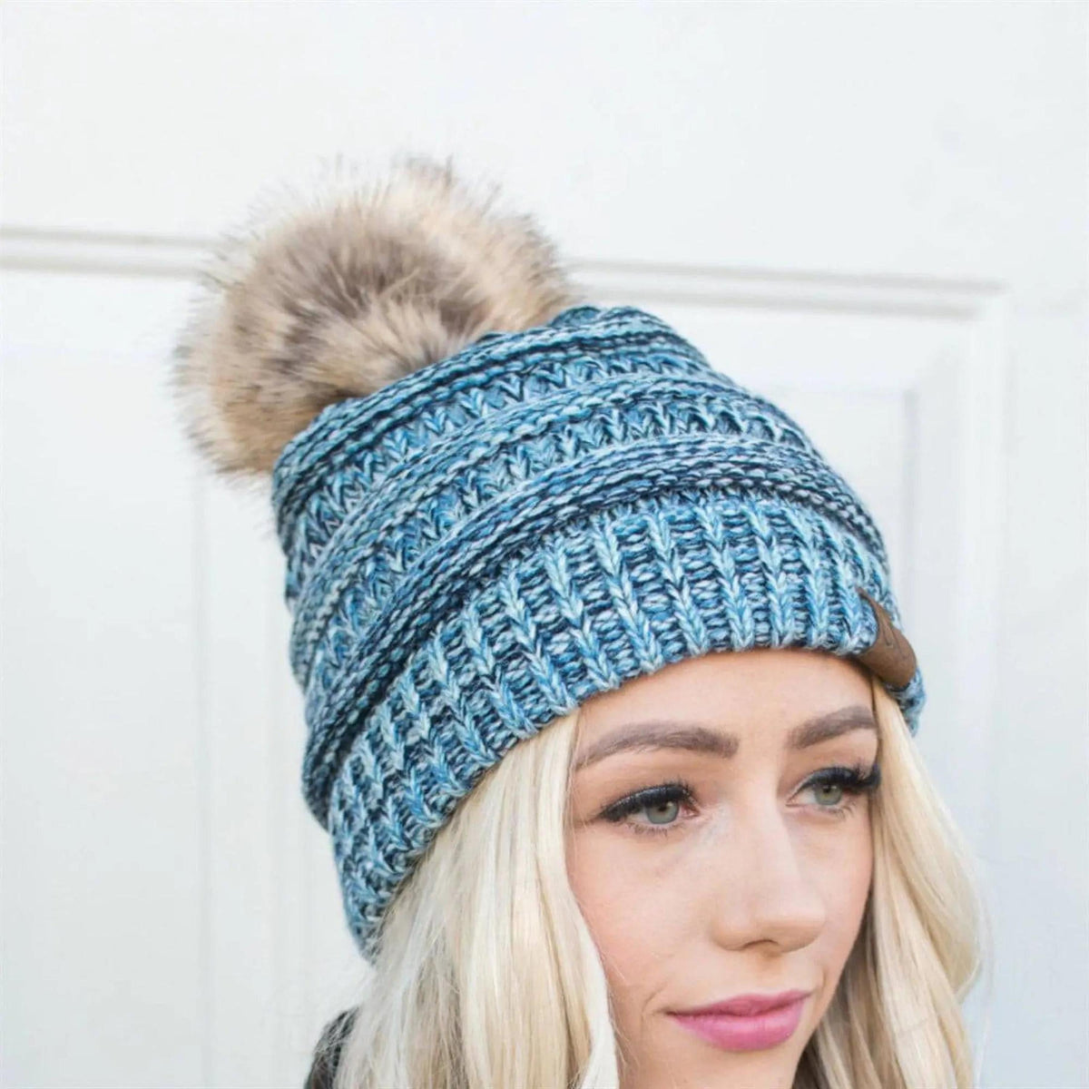 CC Trending 4 - Tone Beanie w/ Tan Pom - Truly Contagious