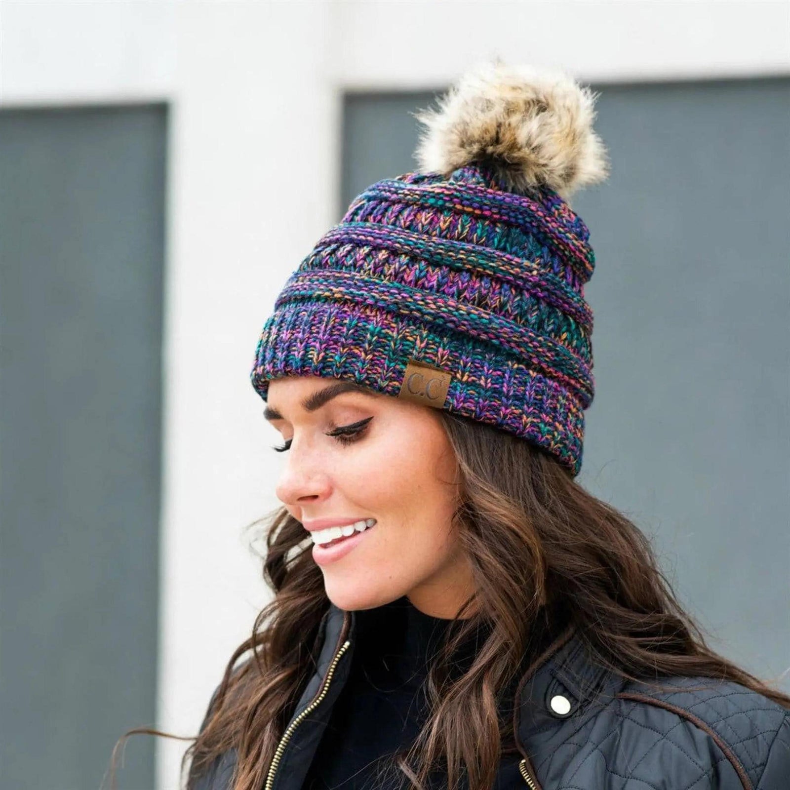 CC Trending 4 - Tone Beanie w/ Tan Pom - Truly Contagious