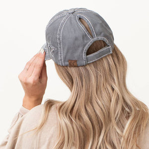 CC Trending Star Messy Bun Pony Cap Women, Teens and Kids Trucker Hats - Truly Contagious
