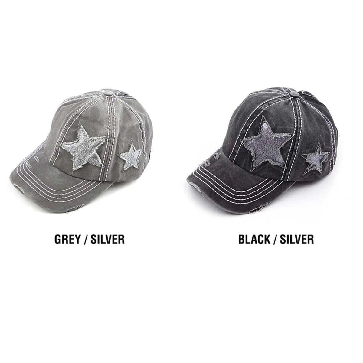 CC Trending Star Messy Bun Pony Cap Women, Teens and Kids Trucker Hats - Truly Contagious