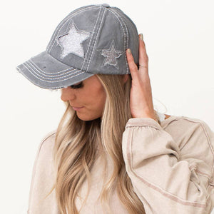 CC Trending Star Messy Bun Pony Cap Women, Teens and Kids Trucker Hats - Truly Contagious