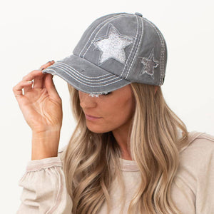 CC Trending Star Messy Bun Pony Cap Women, Teens and Kids Trucker Hats - Truly Contagious