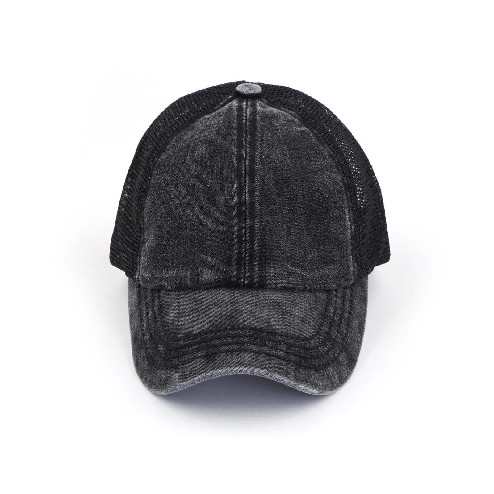 CC Washed Denim Criss Cross Pony Cap - Truly Contagious