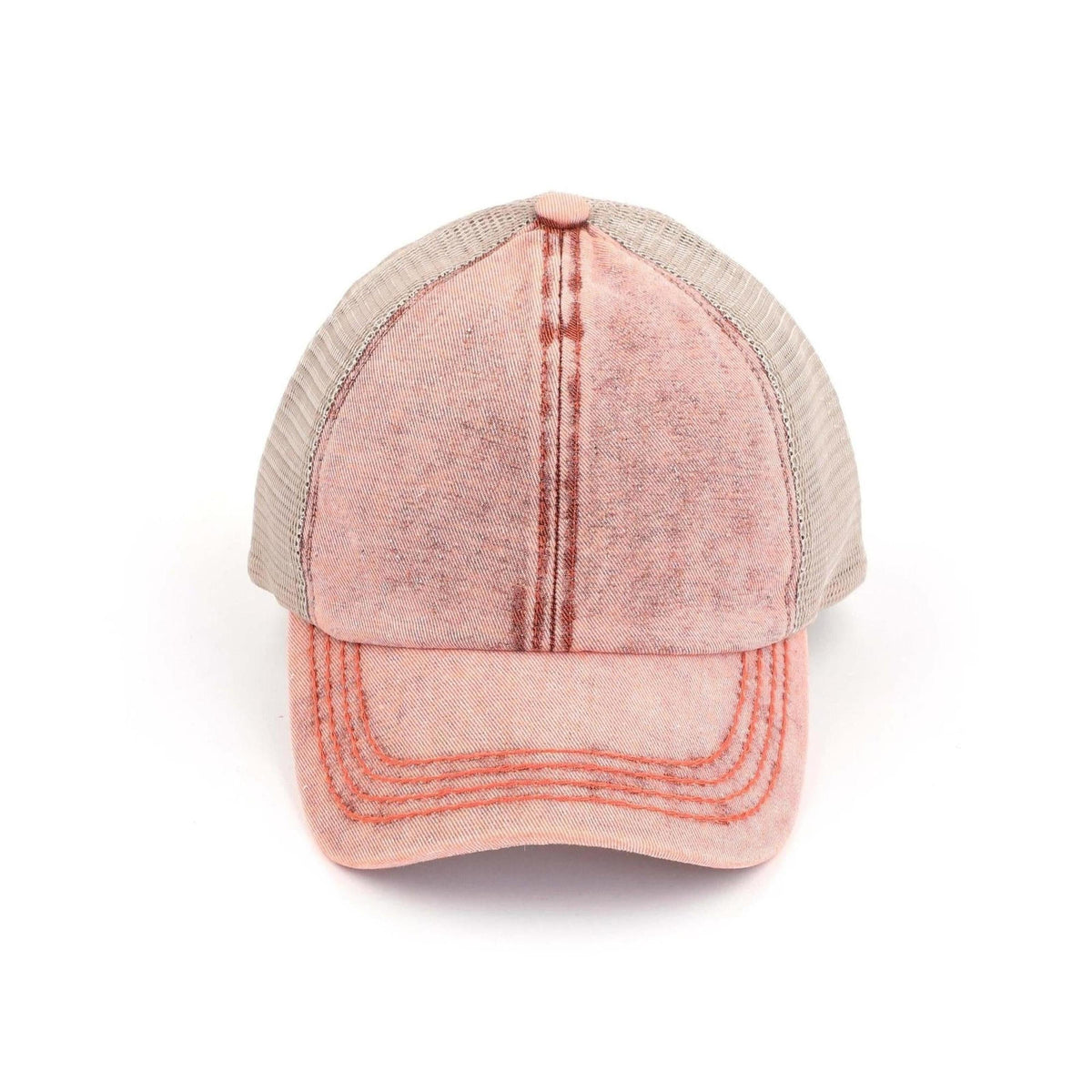 CC Washed Denim Criss Cross Pony Cap - Truly Contagious