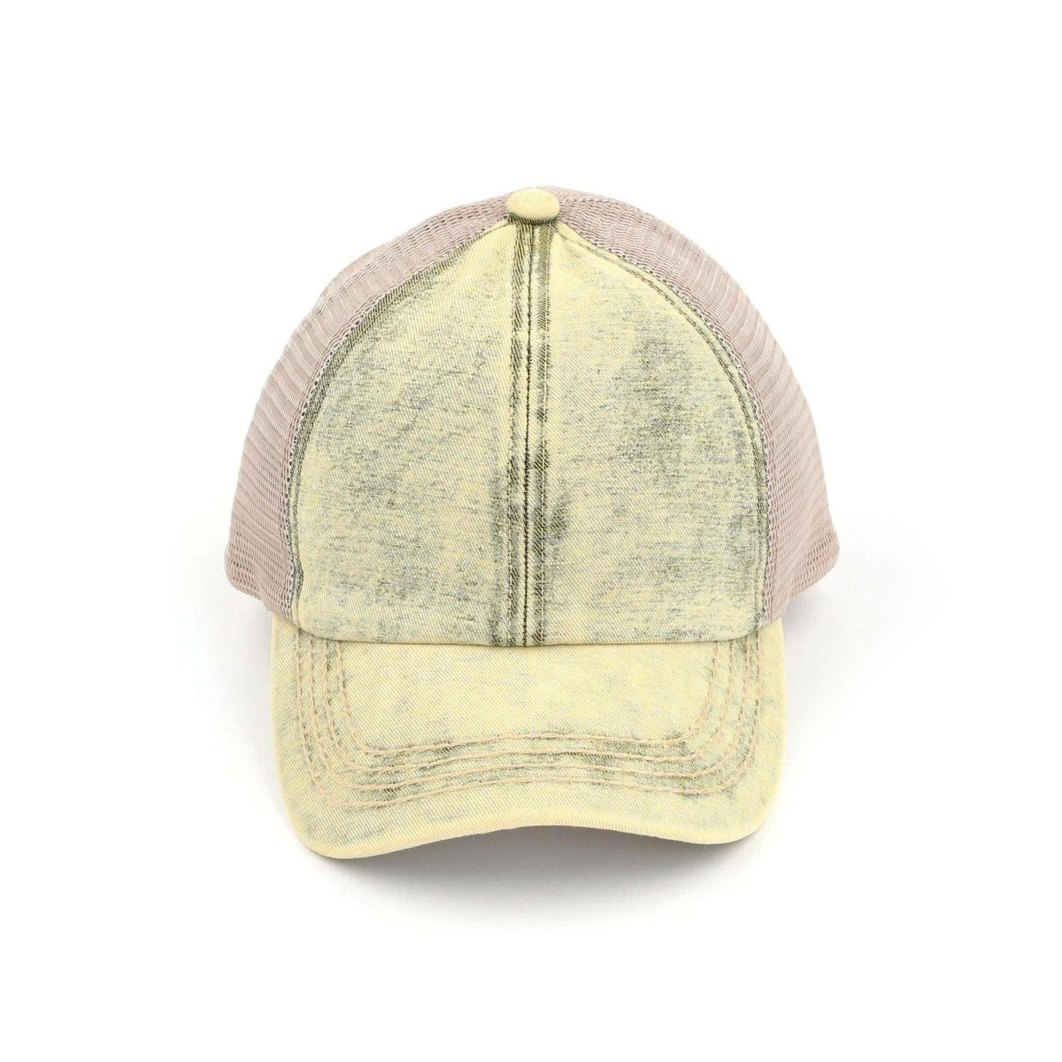 CC Washed Denim Criss Cross Pony Cap - Truly Contagious