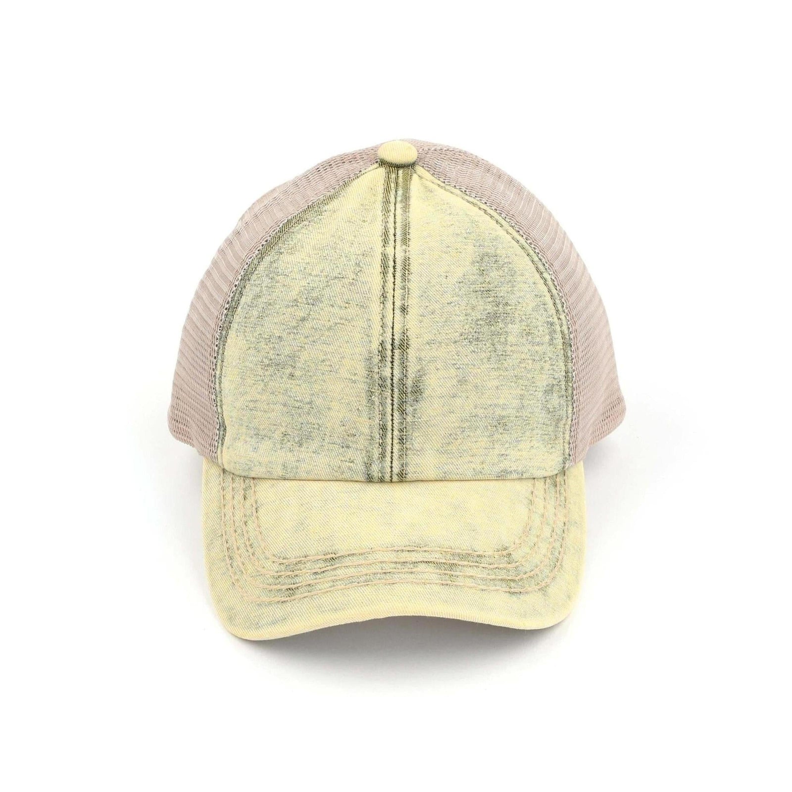 CC Washed Denim Criss Cross Pony Cap - Truly Contagious