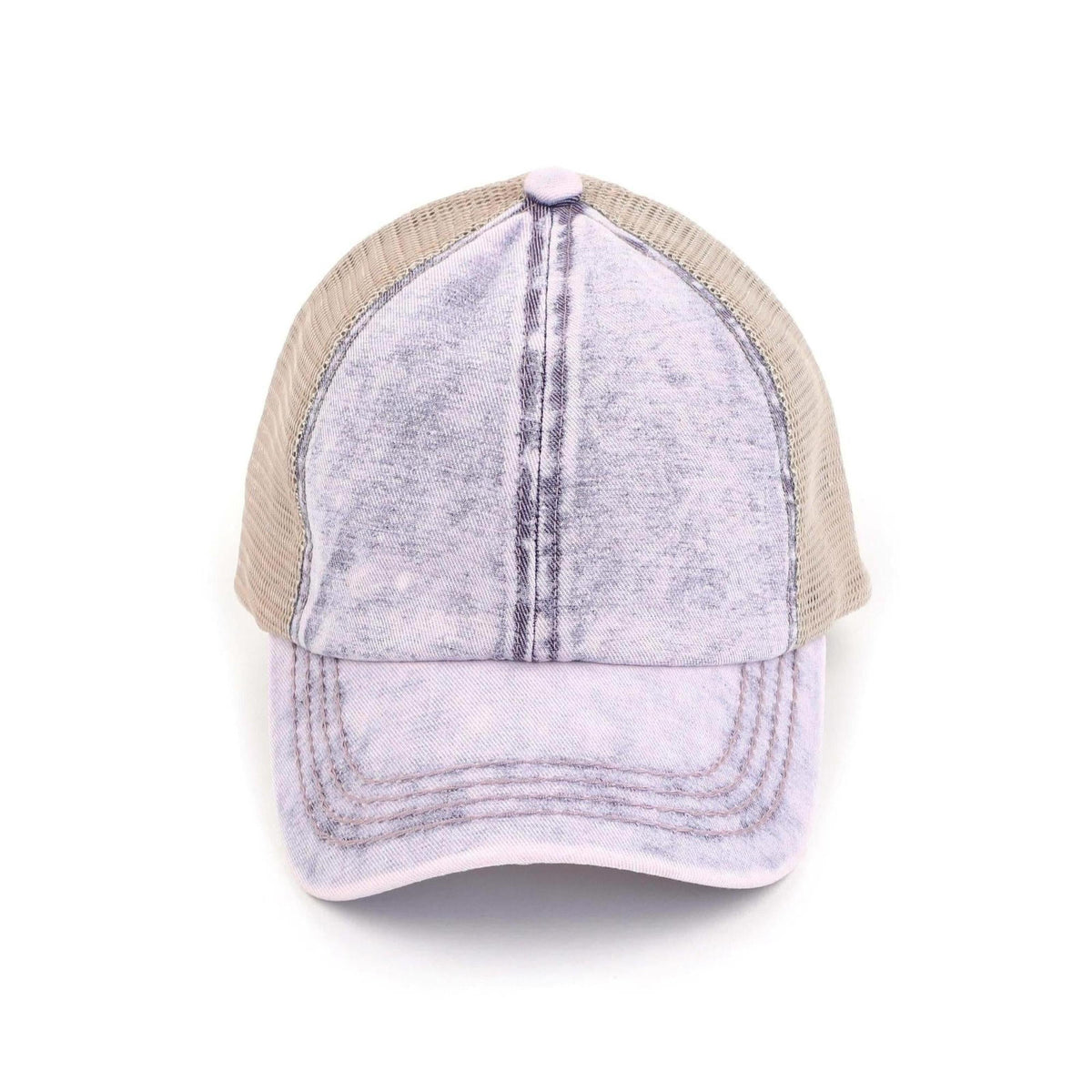 CC Washed Denim Criss Cross Pony Cap - Truly Contagious