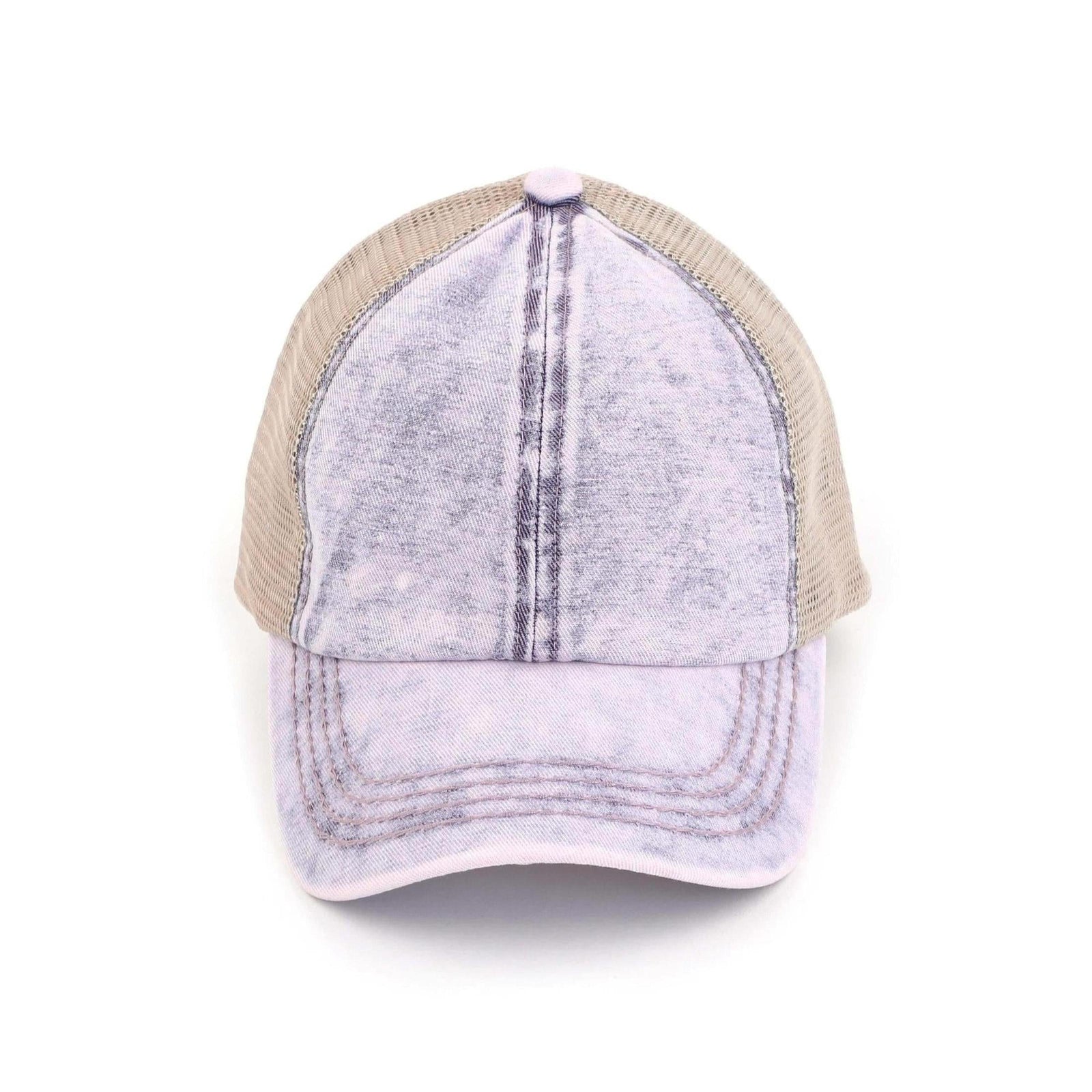 CC Washed Denim Criss Cross Pony Cap - Truly Contagious