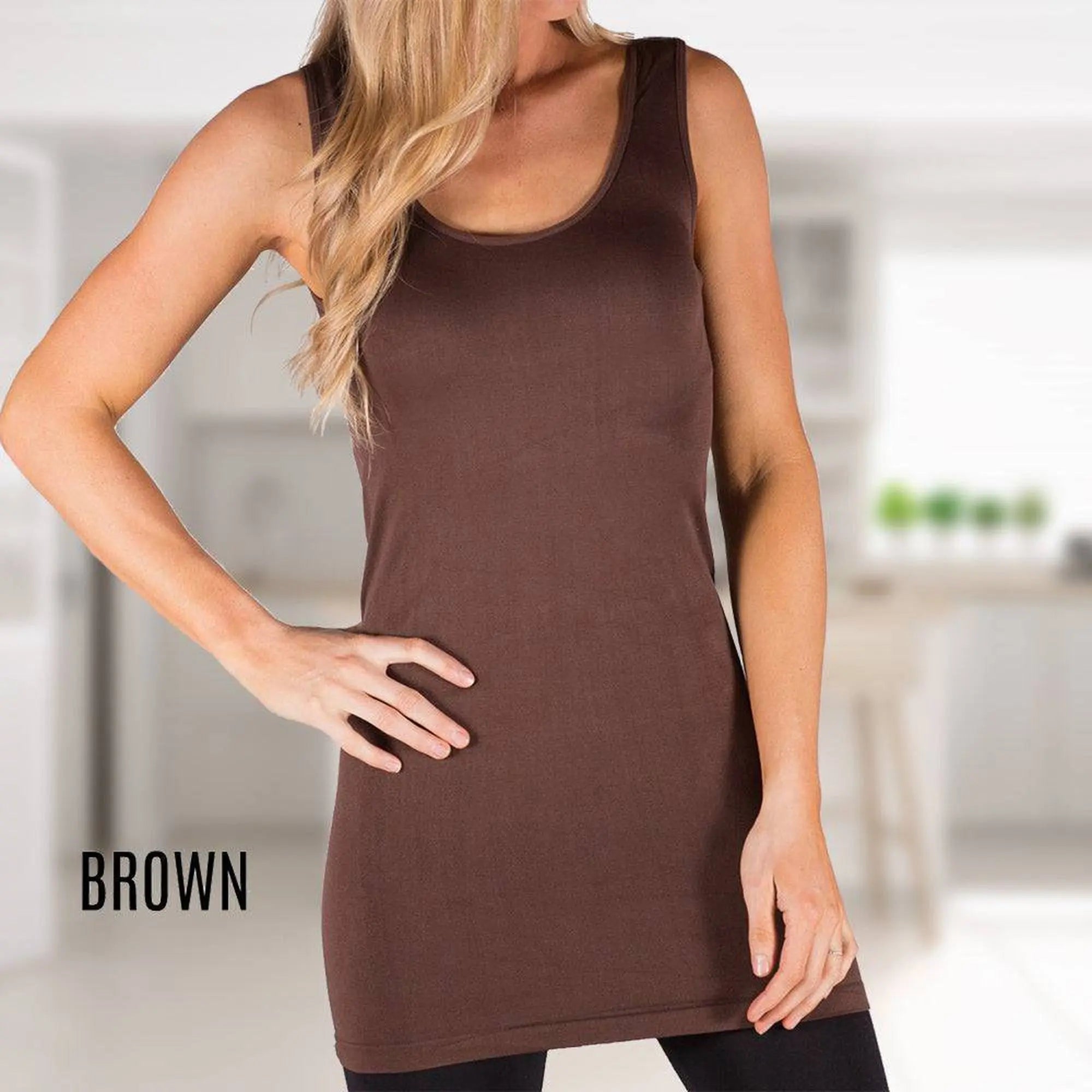 ASKYY SEPARATED TANKTOP（LONG） Extended Silky Long Tank Top | Ofelya Boutique