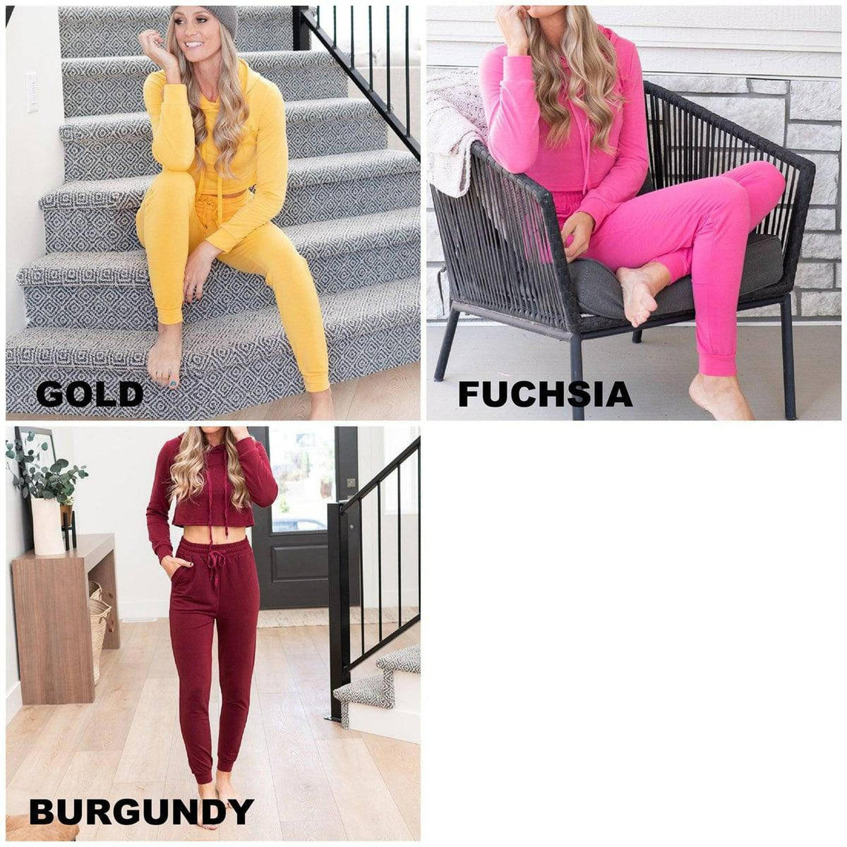 French Terry Cropped Jacket/Jogger Loungewear - Truly Contagious