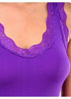 Lace Trim Racerback Tank - Truly Contagious
