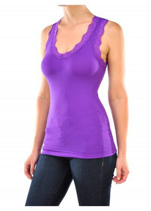 Lace Trim Racerback Tank - Truly Contagious