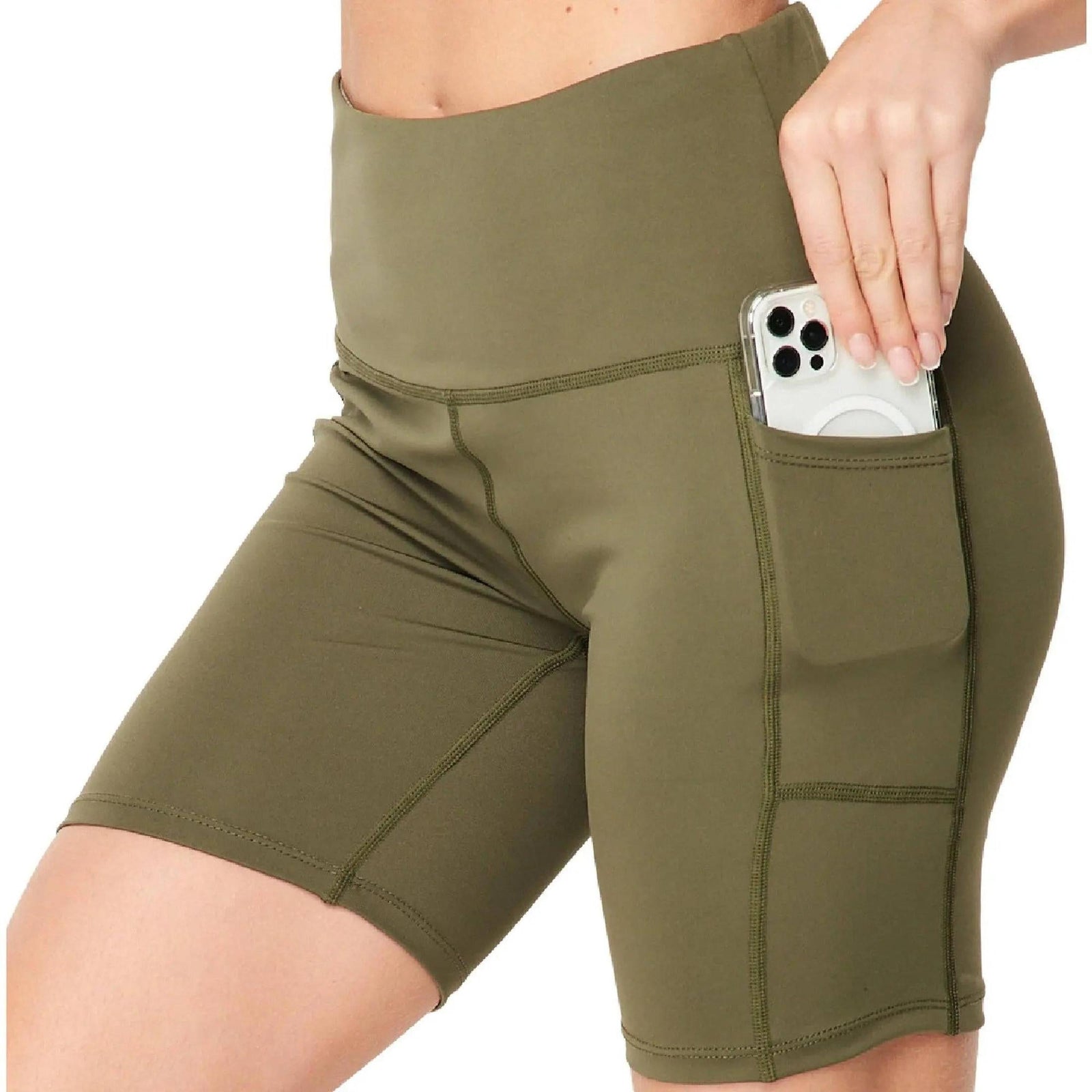 Squat Proof High - Waist Biker Leggings | Cell Phone Pocket (New Fashion) - Truly Contagious