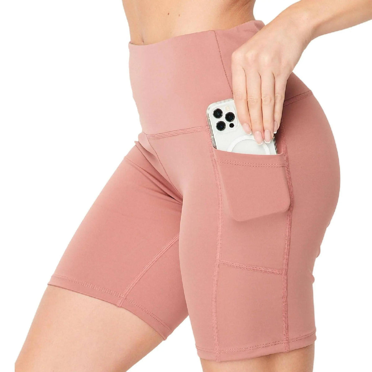 Squat Proof High - Waist Biker Leggings | Cell Phone Pocket (New Fashion) - Truly Contagious