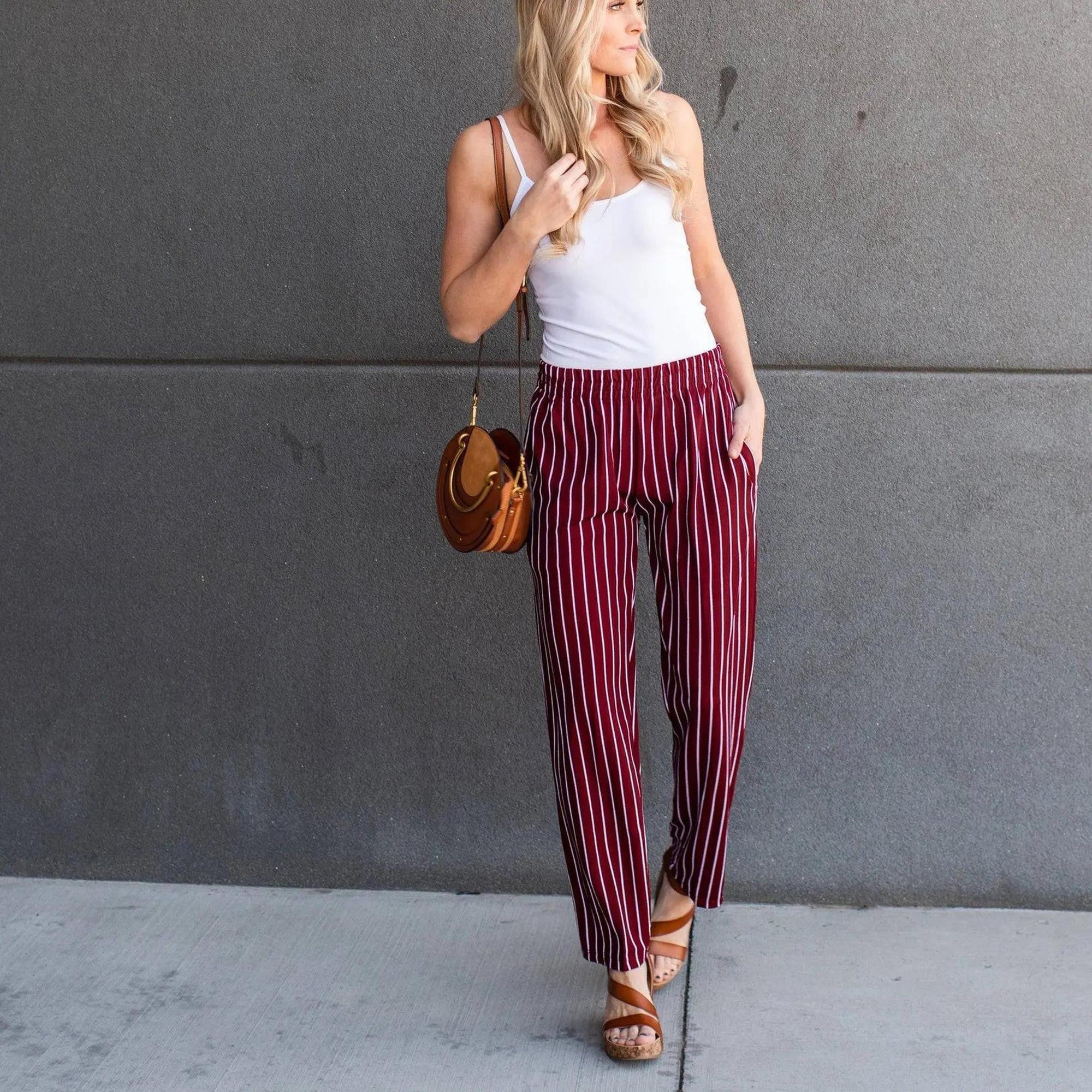 womens burgundy dress pants Striped For Women Truly Contagious Burgundy / 3X (Fits Pant Size 19) this boyfriend Long Mother of the wedding guest chiffon dress Color:Pic Color