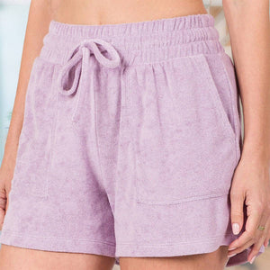 Terry Drawstring Waist Shorts With Pockets - Truly Contagious