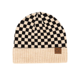 Truly Contagious CC Beanie Check Pattern Warm Hats - Truly Contagious