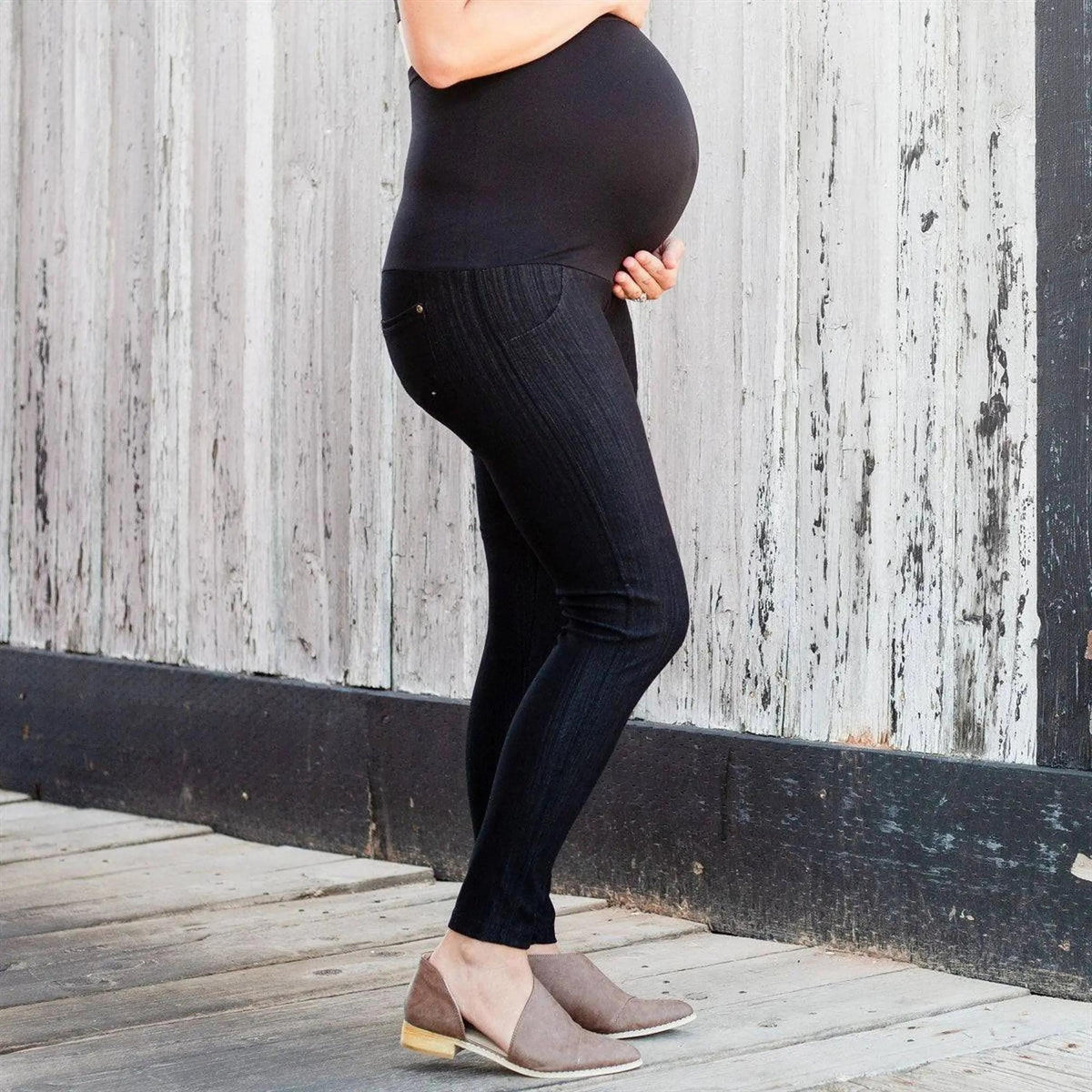 Truly Contagious Premium Stretch Soft High Waisted Jegging for Women - Denim Leggings - Cotton Stretch Blend - Long Maternity (Truly Contagious - New Mix) - Truly Contagious