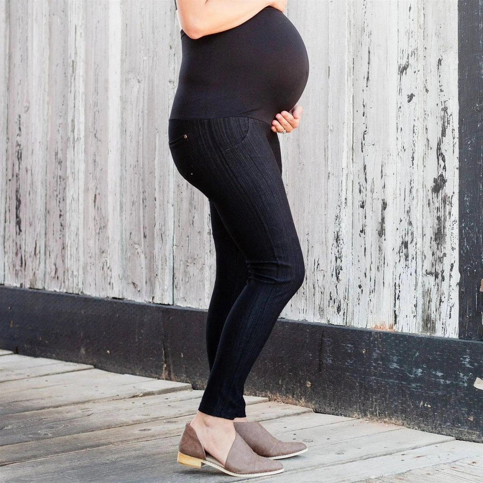 Truly Contagious Premium Stretch Soft High Waisted Jegging for Women - Denim Leggings - Cotton Stretch Blend - Long Maternity (Truly Contagious - New Mix) - Truly Contagious