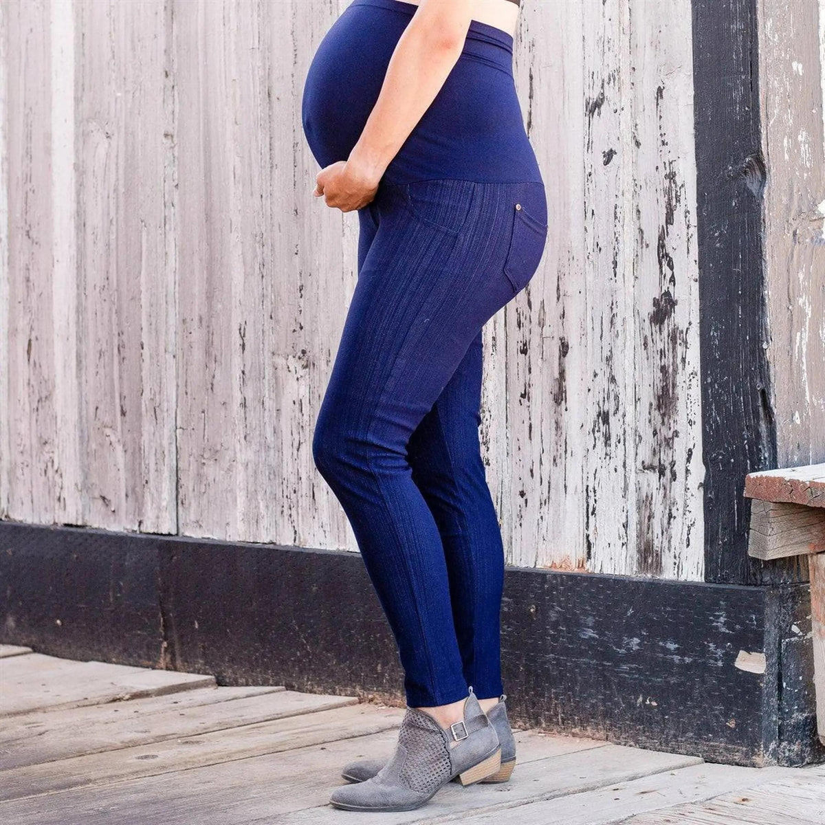 Truly Contagious Premium Stretch Soft High Waisted Jegging for Women - Denim Leggings - Cotton Stretch Blend - Long Maternity (Truly Contagious - New Mix) - Truly Contagious