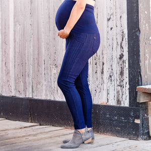 Truly Contagious Premium Stretch Soft High Waisted Jegging for Women - Denim Leggings - Cotton Stretch Blend - Long Maternity (Truly Contagious - New Mix) - Truly Contagious