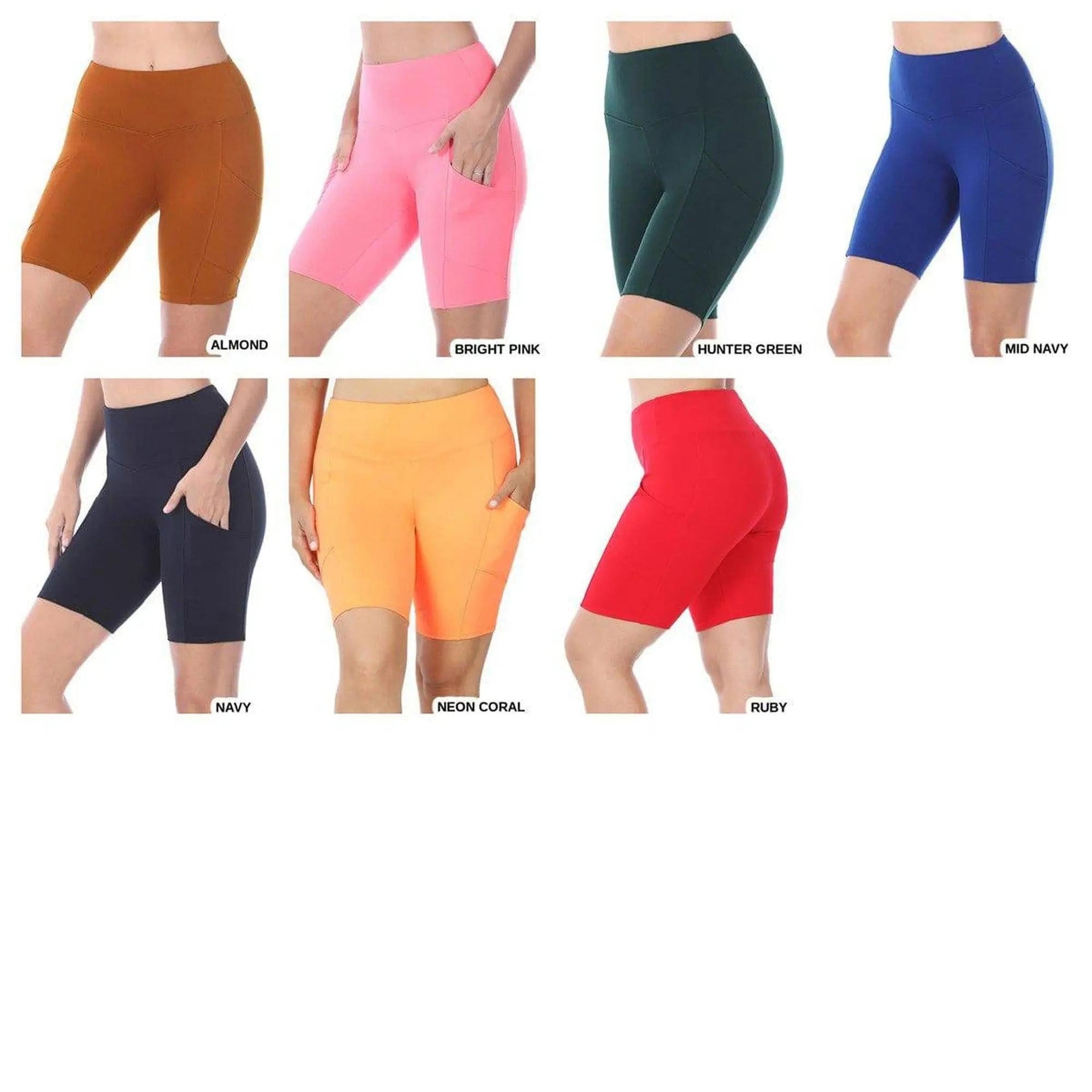 Tummy Control Biker Short Leggings | Cell Phone Pocket (Zenana
