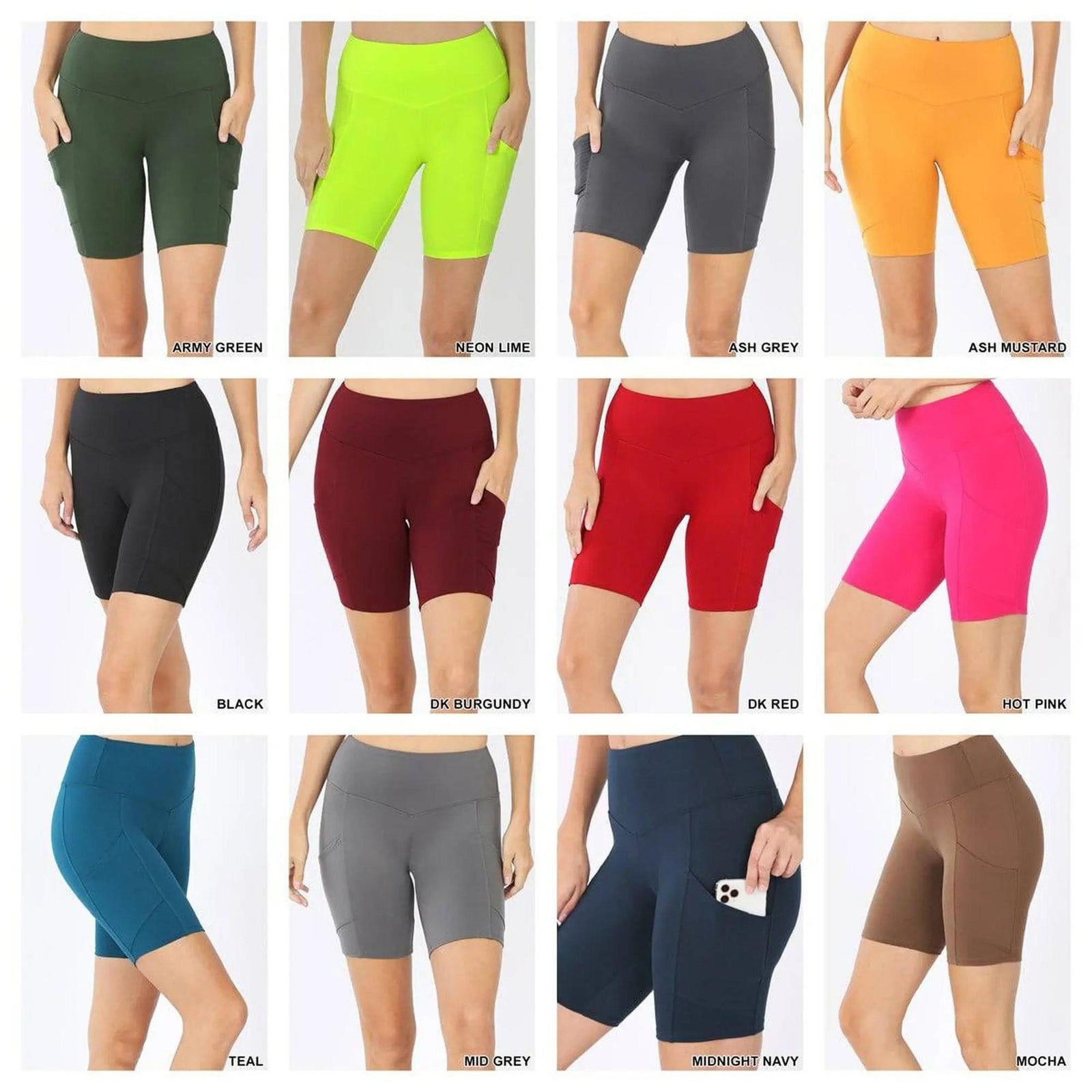 Tummy Control Biker Short Leggings | Cell Phone Pocket (Zenana) - Truly Contagious