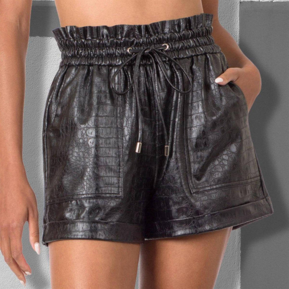 Vegan Leather Croc Shorts - Truly Contagious